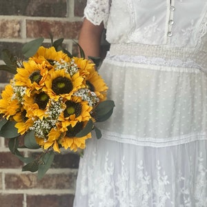 Boho sunflower bouquet Farm wedding Fall weddings Sunflower weddings