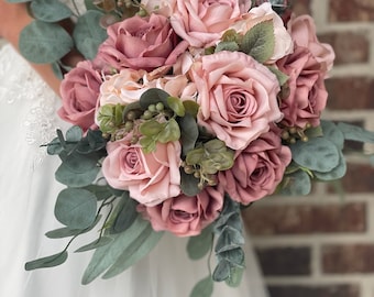 Dusty Rose Bride Bouquet Mauve Bride Bouquet Wedding Bouquets