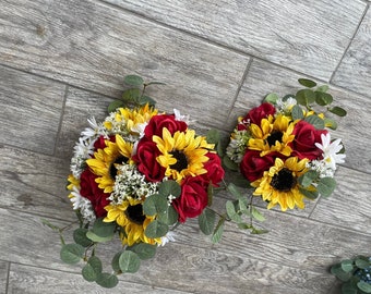 Sunflower and roses bouquet Rustic Wedding Fall Wedding Rustic chic Bride bouquets Sunflower Wedding