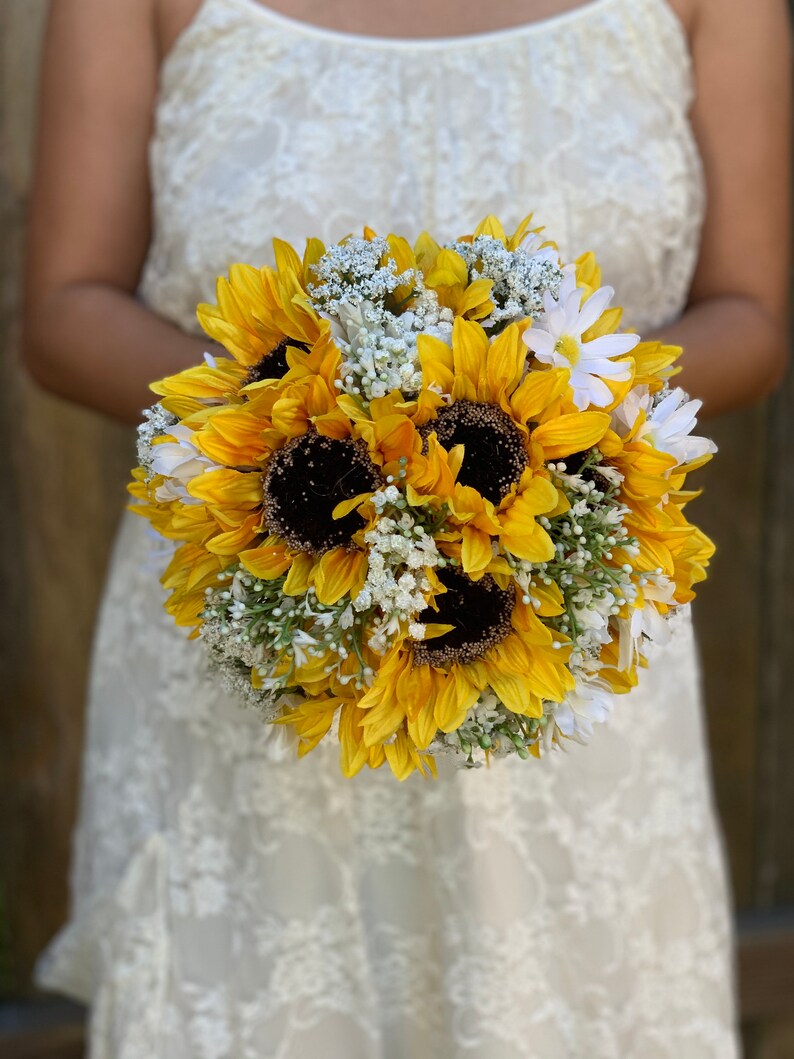 Sunflowers and Daisies Bouquet Bride Bouquet Sunflower Wedding Etsy