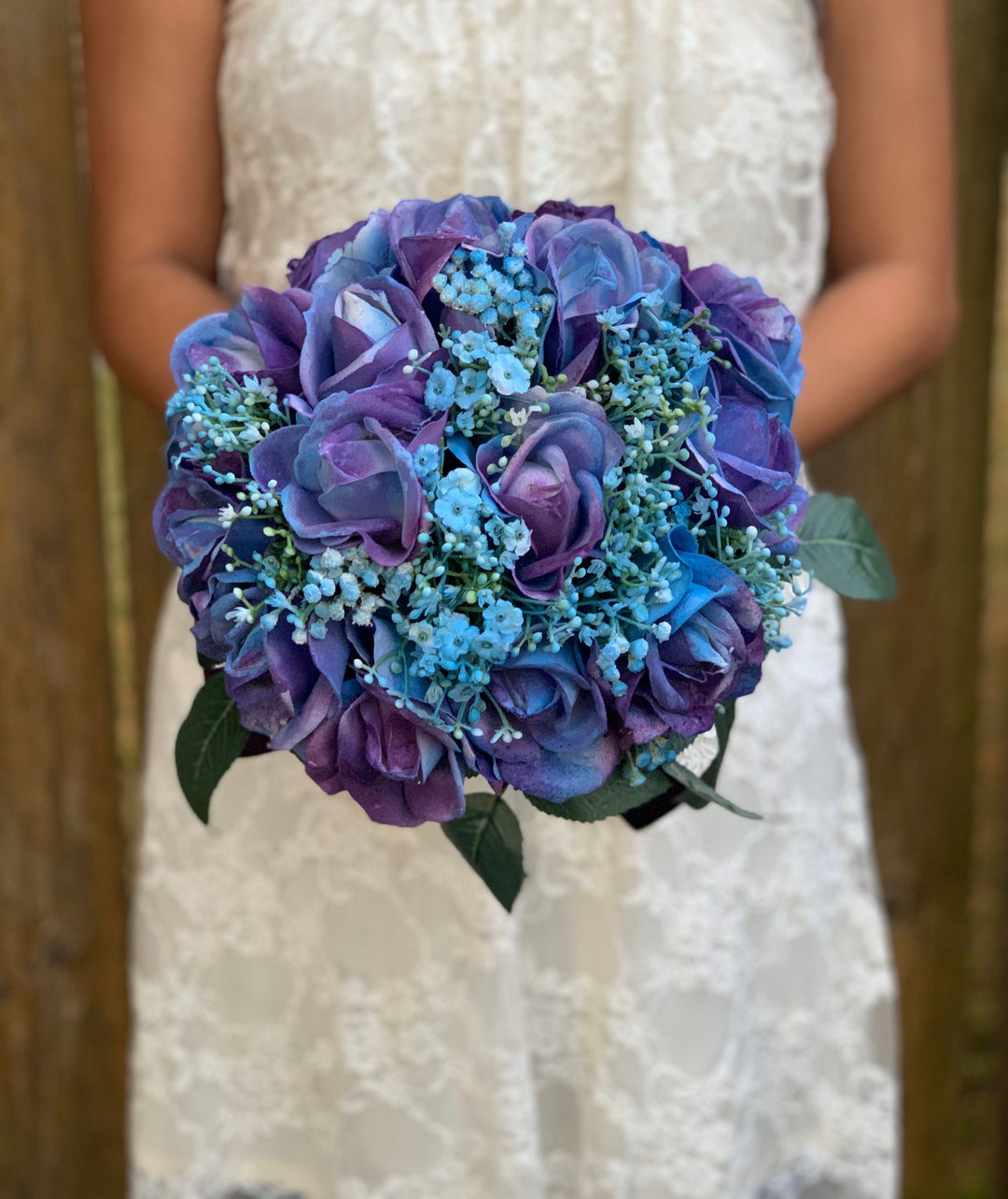 Rainbow True Touch Roses Bouquet Purple and Blue Rainbow Roses Bouquet