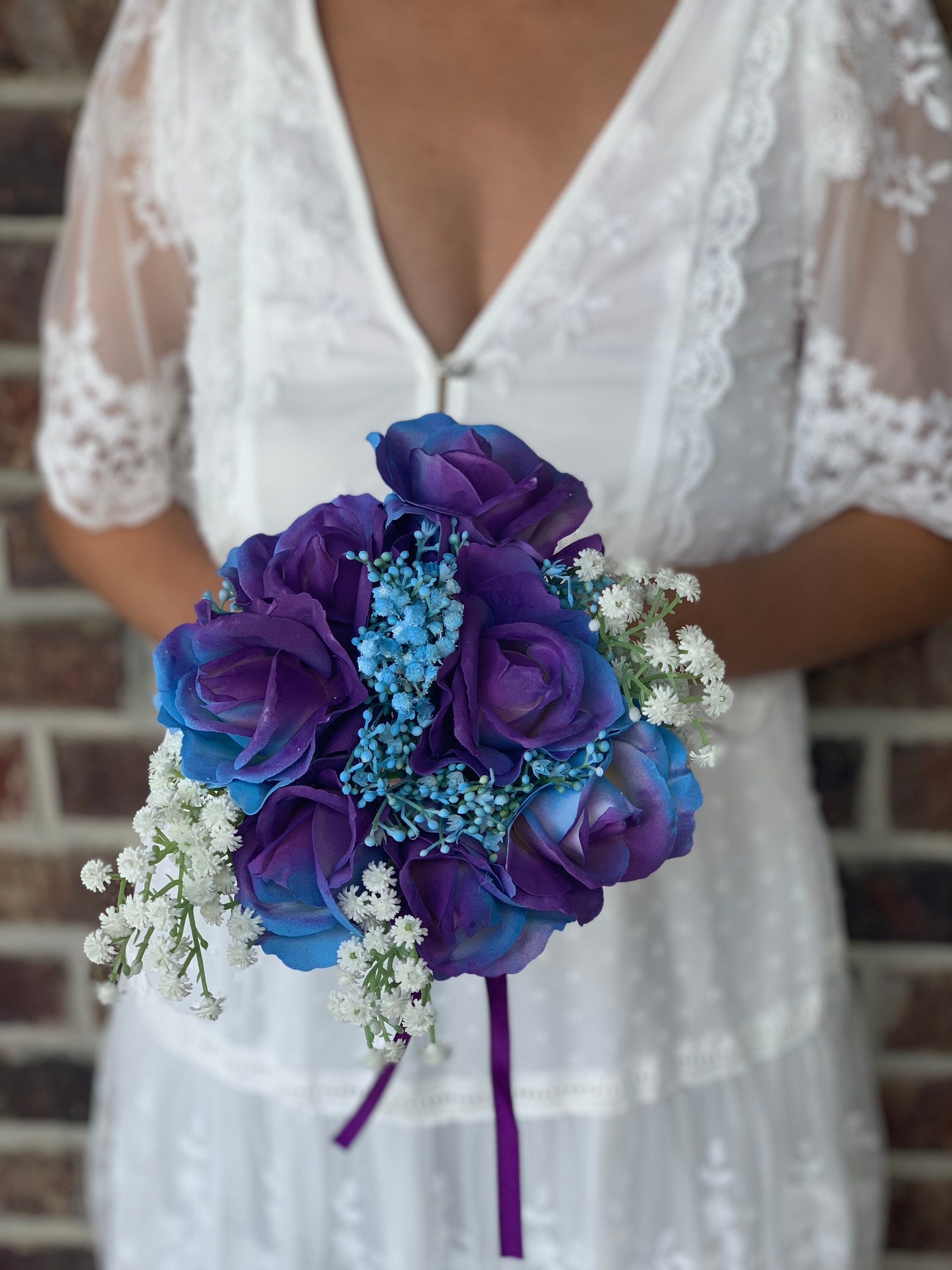 Royal Blue And Purple Wedding Dress