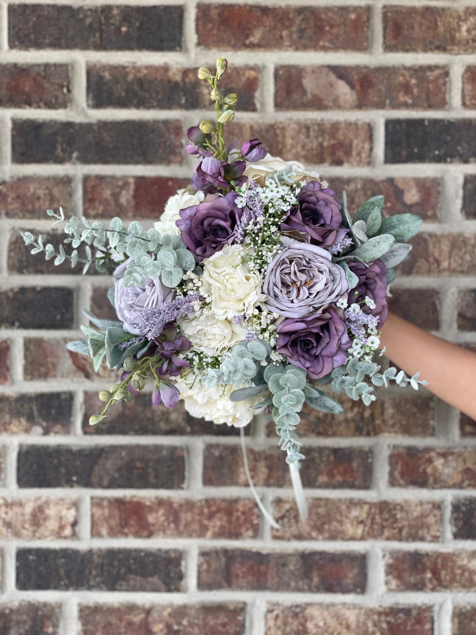 Boho style wisteria bouquet Purple and light purple bouquet Etsy
