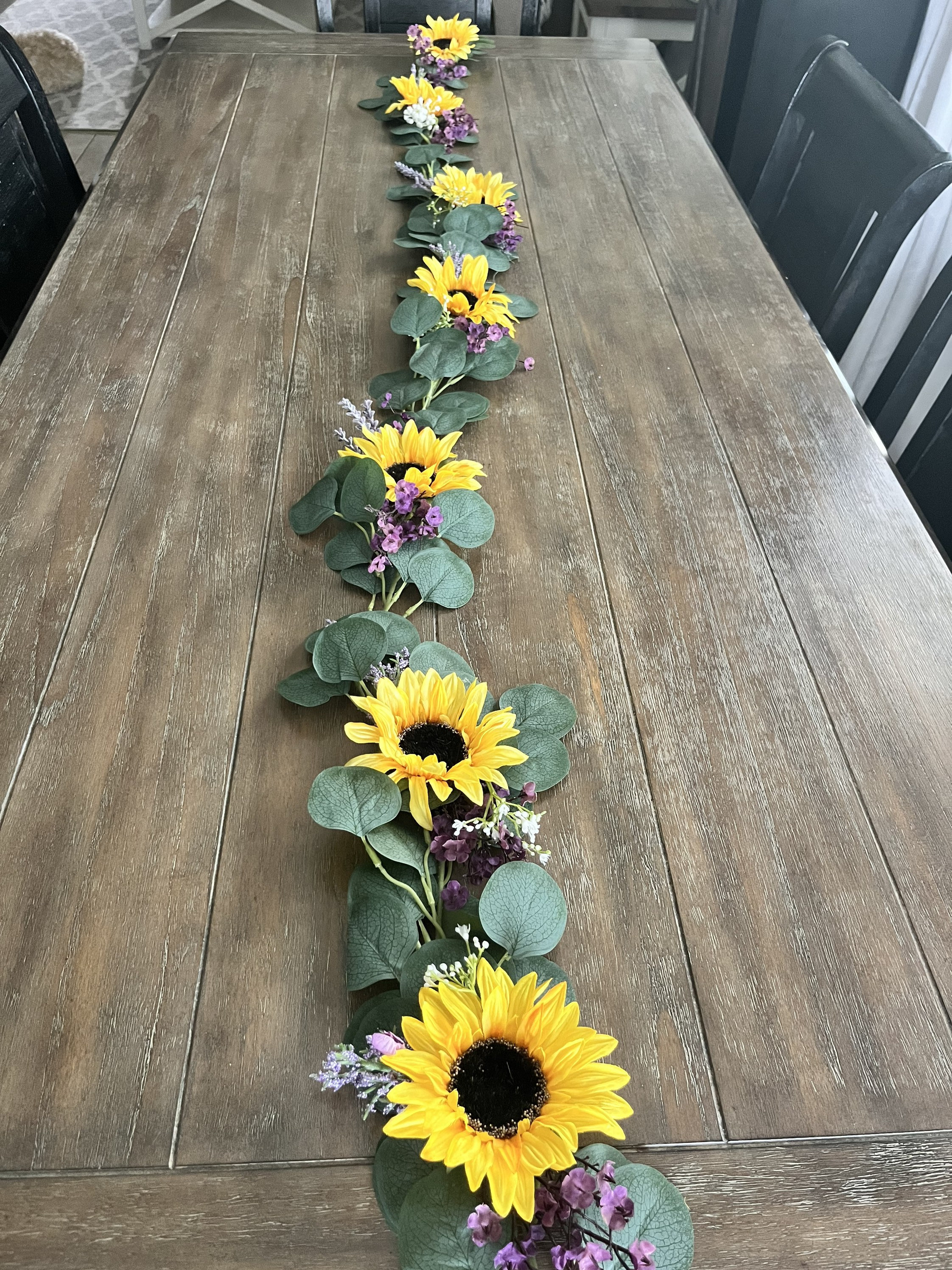 Ghirlanda Di Girasoli Artificiali 45 Cm - Fiori Finti Per Decorazione Parete O Porta, Primavera/Estate