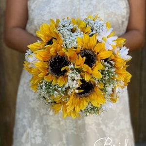 Ramo de girasoles y margaritas Ramo de novia Boda con girasoles