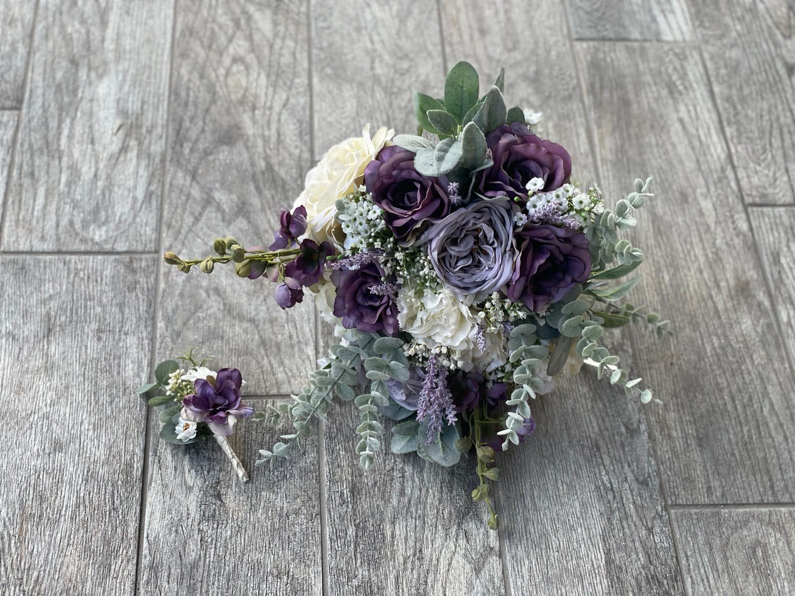 Boho style wisteria bouquet Purple and light purple bouquet Etsy