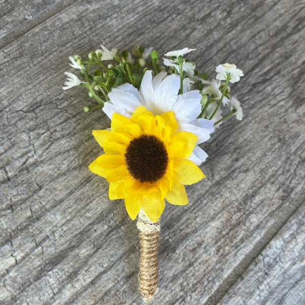 Sunflower boutonniere Daisies boutonniere Rustic Wedding Bride bouquets Country wedding