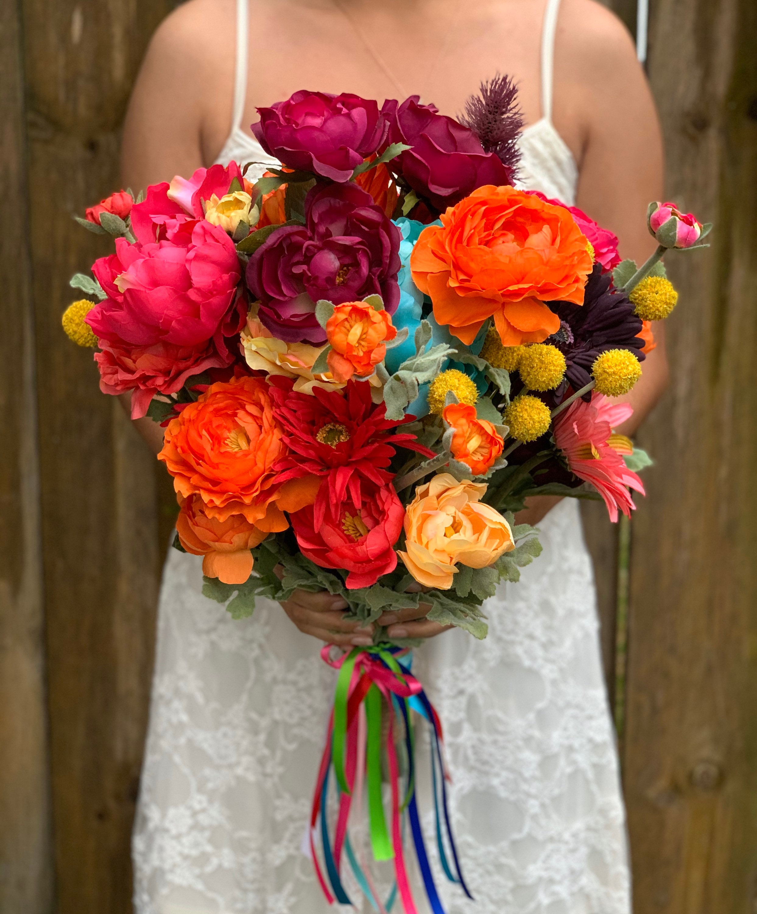 Colorful Theme Wedding Bouquet Mexican Theme Bouquets Bride - Etsy