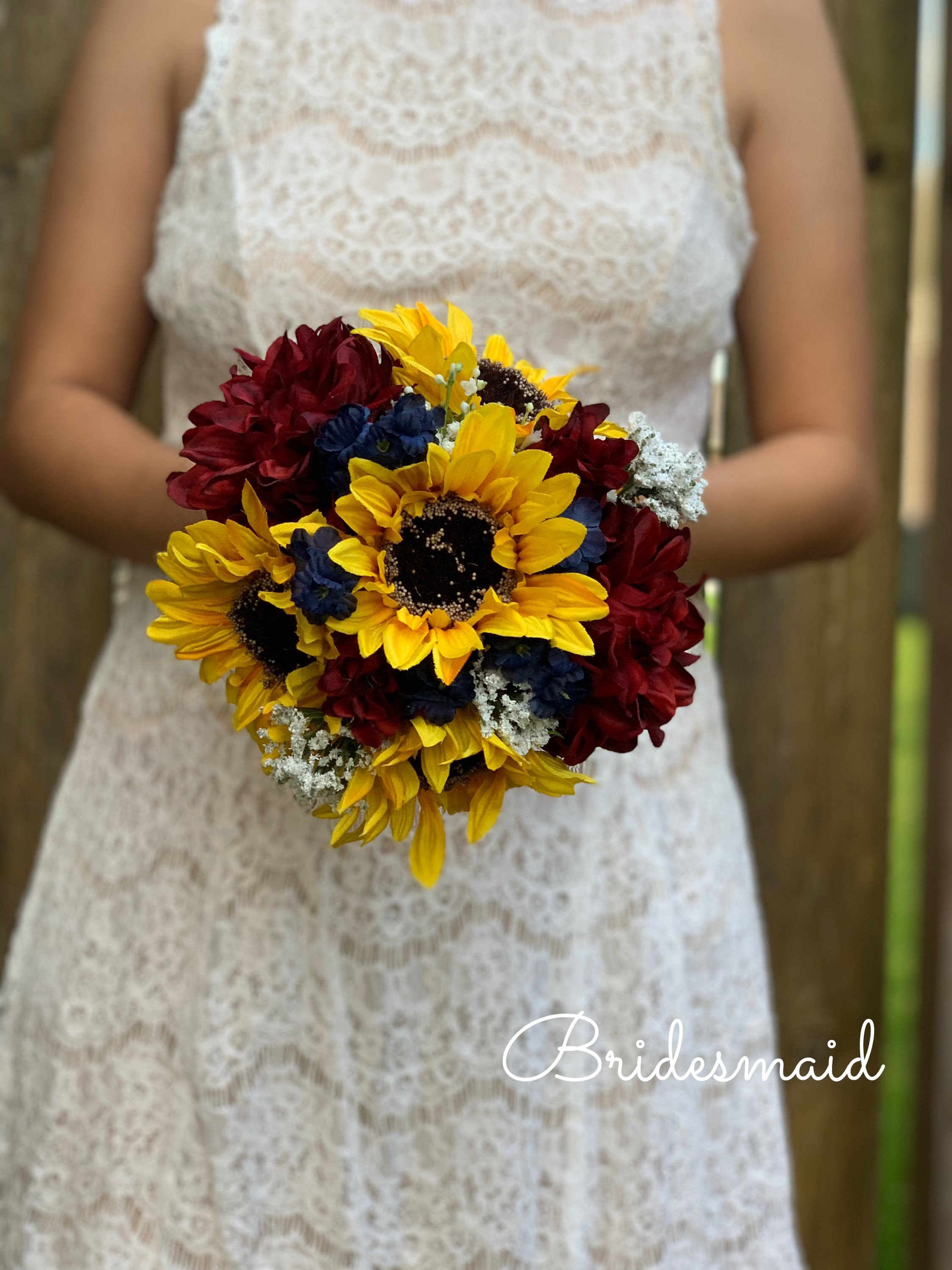 Burgundy Dahlia Sunflower Bouquet