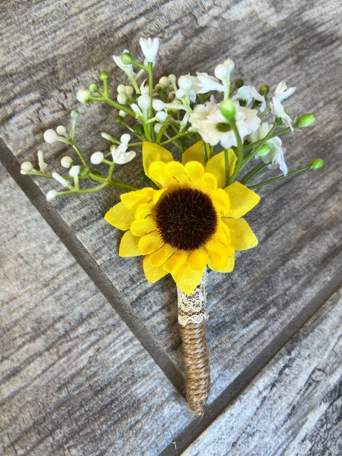 Sunflower Boutonniere Rustic Wedding Country Wedding Etsy