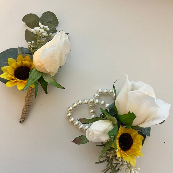 Sunflower Corsage Etsy