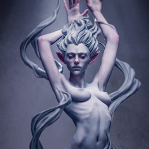 Siren Figure – Resin Miniature | 3D Printed Unpainted Model for Painting | Fantasy Mermaid Collector Figure- Oda Models