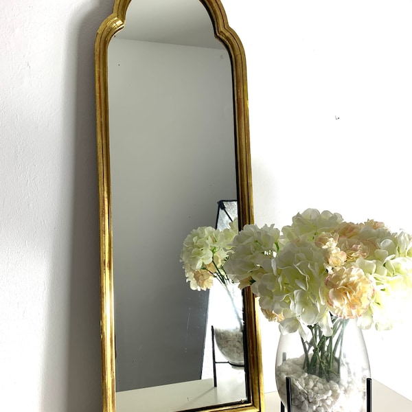 Mirror 50s - wood/gold colored - vintage mirror