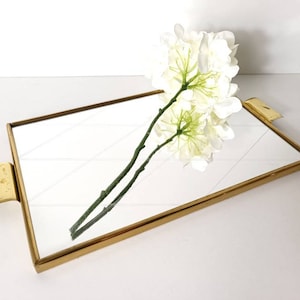 Jaren 60 spiegeltablet - decoratieobject - goudkleurig tablet - vintage