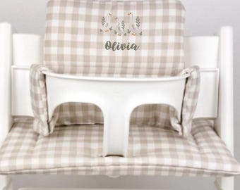 Personalized High Chair Cushion | Wipeable Baby Seat Pad Cover | Custom Chair Insert