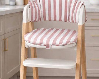 Mockingbird High Chair Cushion, Striped Waterproof Seat Pad, Baby Insert