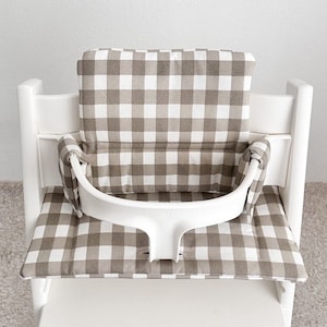 Personalizable Wipeable Cushion Compatible with Stokke Tripp Trapp Classic High Chair, Home Decor, Highchair Cushion, Neutral baby cushion