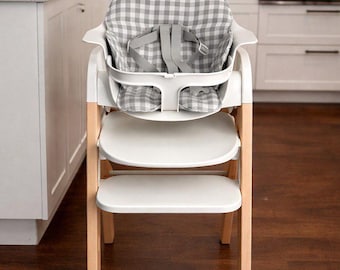 Mockingbird High Chair Cushion, Gray Gingham Waterproof Seat Pad