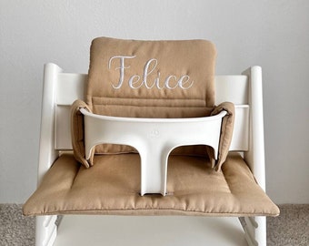 Personalized Wipeable High Chair Cushion: Stokke Tripp Trapp Compatible