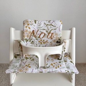 Waterproof cushion compatible with Stokke Tripp Trapp high chair, Floral high chair add-ons, Junior seat cushion for Stokke High chair