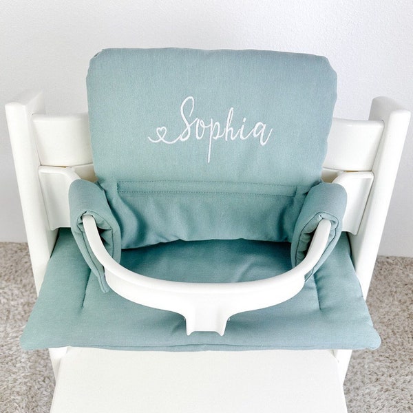 Personalizable Wipeable Cushion Compatible with Stokke Tripp Trapp Classic High Chair, Neutral baby seat cushion