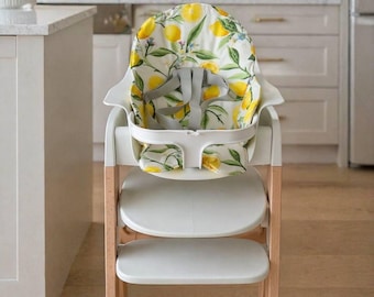 Mockingbird High Chair Cushion, Waterproof Lemon Seat Pad, Baby Chair Insert, Washable High Chair Cover