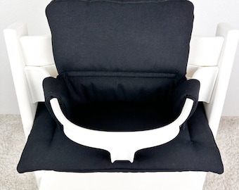 Wipeable Stokke Tripp Trapp High Chair Cushion: Black Polyester Seat Pad