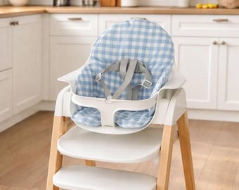 Mockingbird High Chair Cushion, Gingham Waterproof Seat Pad, Baby High Chair Insert, Washable Toddler Cushion