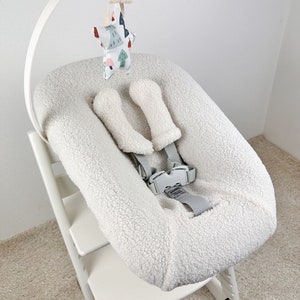 Överdrag till Stokke Tripp Trapp Newborn Set, Reservöverdrag till babysäng, Sherpa-sittdel, Kuddeöverdrag till barnstol bild 5