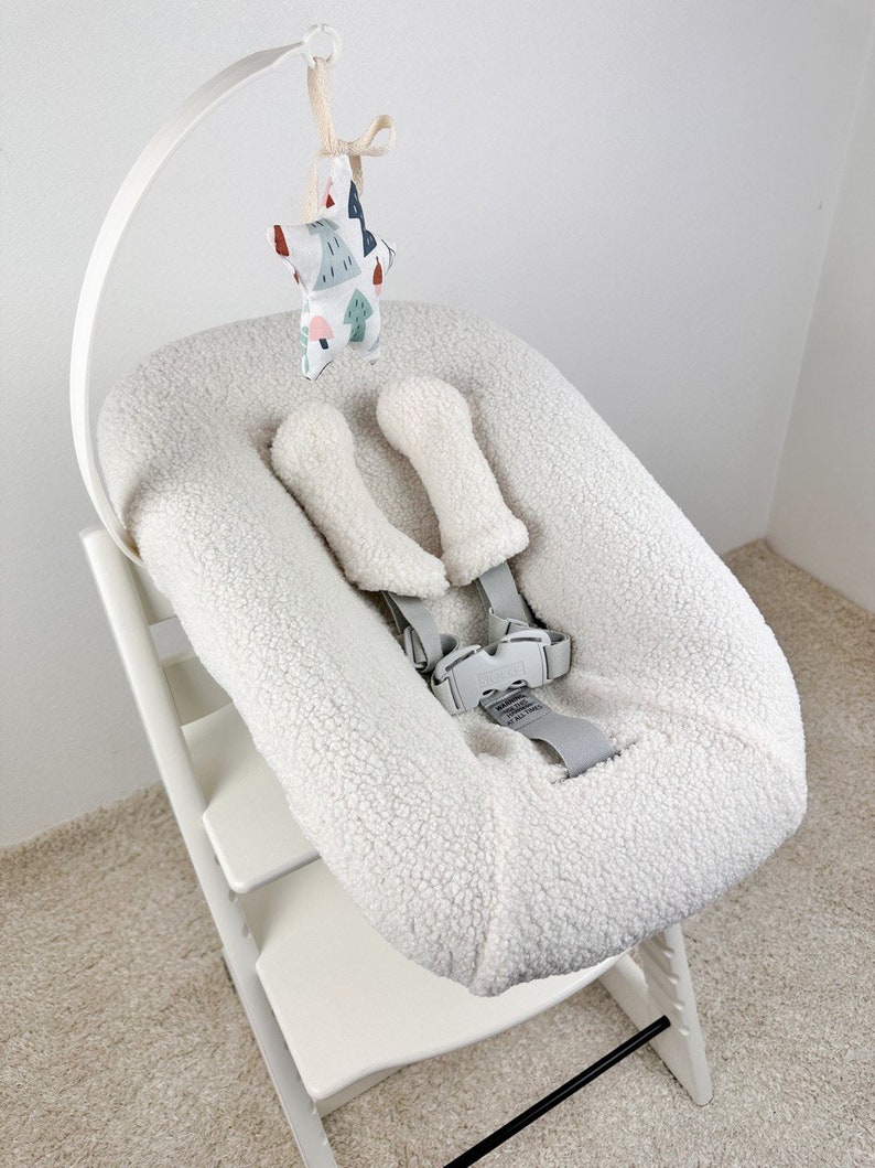 Överdrag till Stokke Tripp Trapp Newborn Set, Reservöverdrag till babysäng, Sherpa-sittdel, Kuddeöverdrag till barnstol bild 5