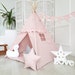 READY TO SHIP  Pale pink teepee tent , playhouse , organic cotton teepee , tipi neutral , gray teepee , tee pee , pink teepee 