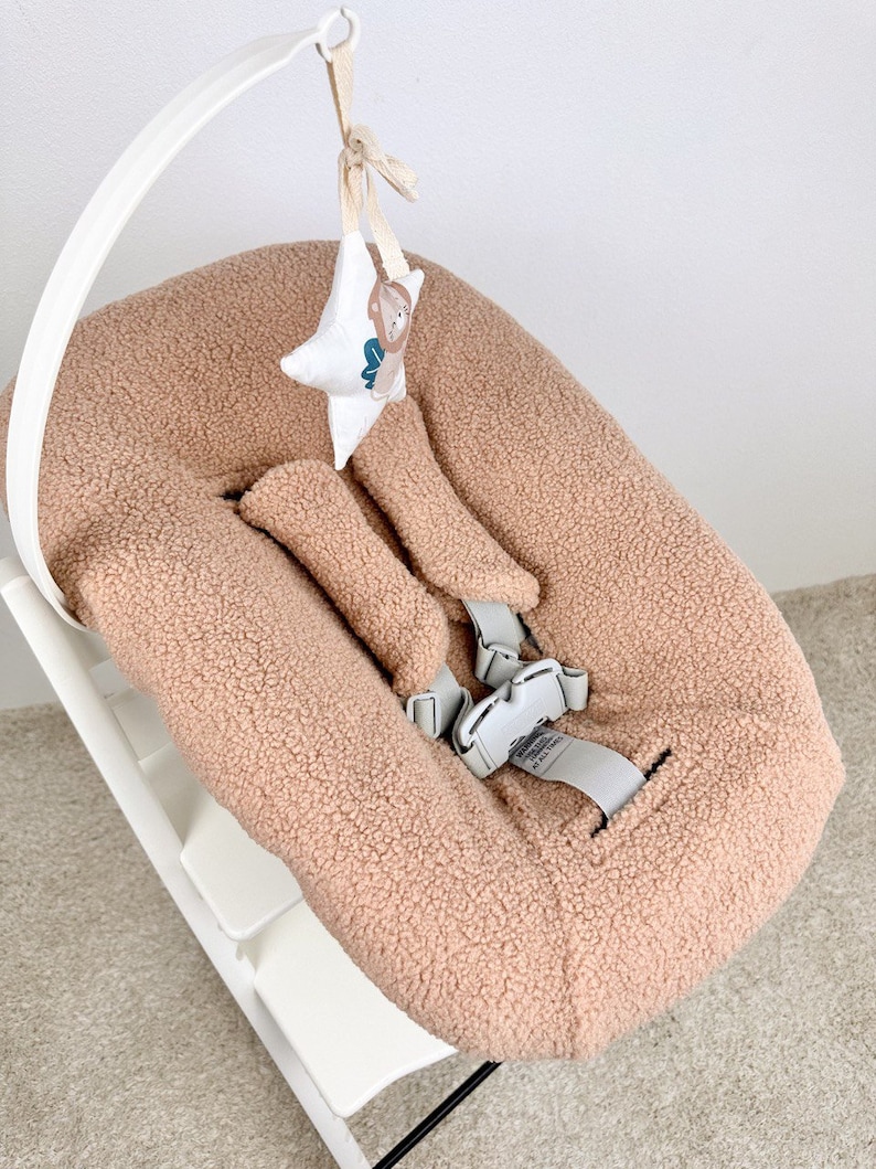 Överdrag till Stokke Tripp Trapp Newborn Set, Reservöverdrag till babysäng, Sherpa-sittdel, Kuddeöverdrag till barnstol bild 12