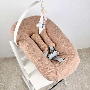Överdrag till Stokke Tripp Trapp Newborn Set, Reservöverdrag till babysäng, Sherpa-sittdel, Kuddeöverdrag till barnstol bild 9