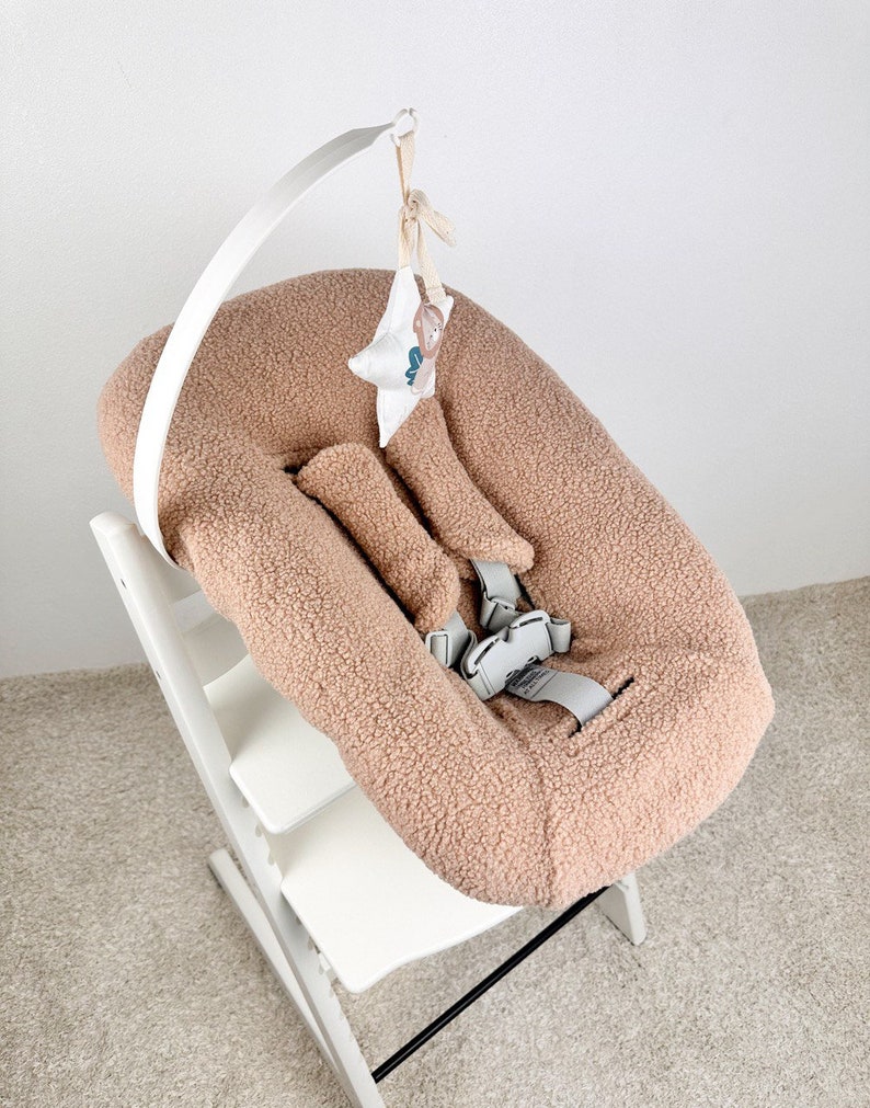 Överdrag till Stokke Tripp Trapp Newborn Set, Reservöverdrag till babysäng, Sherpa-sittdel, Kuddeöverdrag till barnstol bild 9