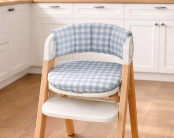 Mockingbird High Chair Cushion, Gingham Waterproof Seat Pad, Baby High Chair Insert, Washable Toddler Cushion
