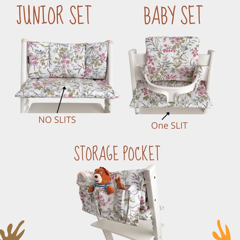 Stokke Tripp Trapp Compatible Cushion | Baby High Chair Seat Pad | Feeding Chair Cushion | Baby Shower Gift image 2