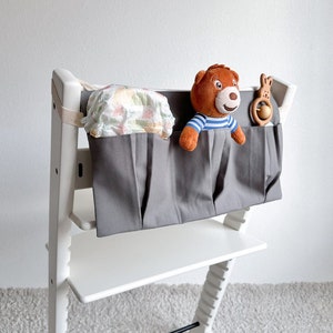Handmade Storage Pocket for Stokke Tripp Trapp | High Chair Organizer | Cushion-Compatible | Fits Classic Tripp Trapp Chair