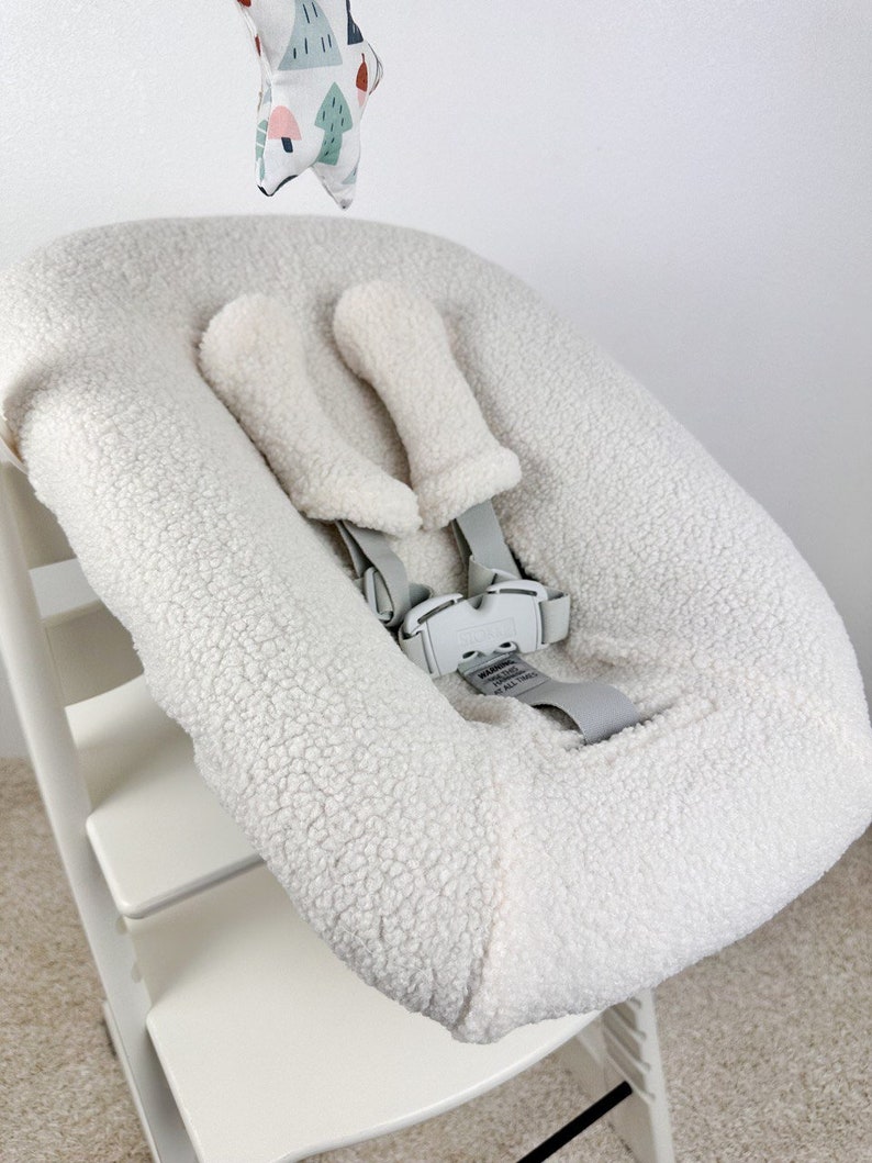 Överdrag till Stokke Tripp Trapp Newborn Set, Reservöverdrag till babysäng, Sherpa-sittdel, Kuddeöverdrag till barnstol bild 6