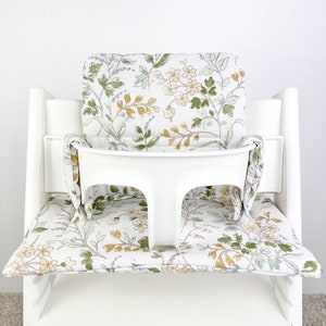 Waterproof Cushion for Stokke Tripp Trapp High Chair – Floral High Chair Pad, Compatible Sitzkissen, Baby Seat Insert Add-On