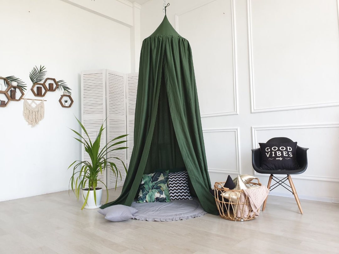 Canopy Dark Green Color Canopy , Canopy With Mat , Cozy Nursery Canopy