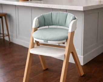 Mockingbird High Chair Cushion | Sage Green Waterproof Seat Pad, Washable Baby Chair Insert