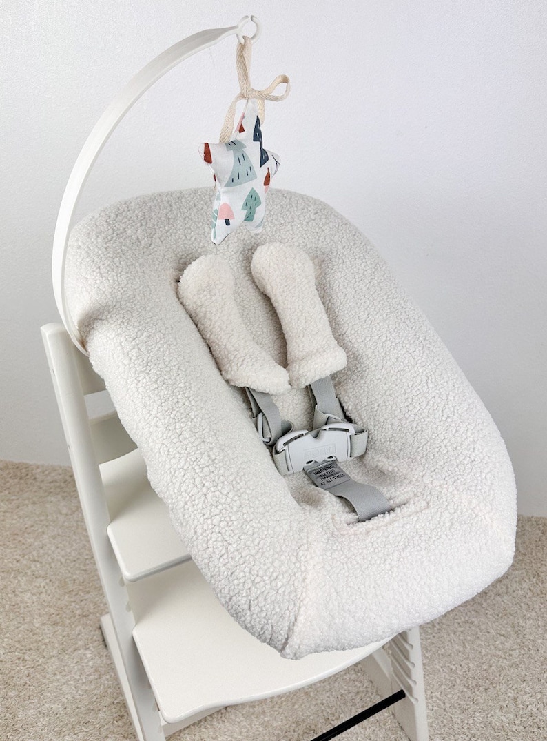 Överdrag till Stokke Tripp Trapp Newborn Set, Reservöverdrag till babysäng, Sherpa-sittdel, Kuddeöverdrag till barnstol bild 7