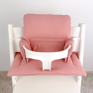Personalizable Wipeable Cushion Compatible with Stokke Tripp Trapp Classic High Chair, Pink baby seat cushion