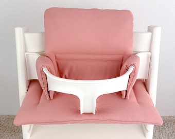 Personalizable Wipeable Cushion Compatible with Stokke Tripp Trapp Classic High Chair, Pink baby seat cushion