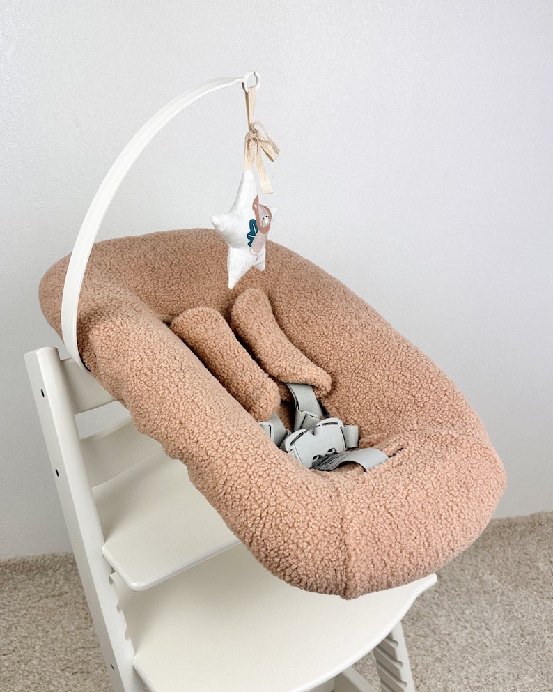 Överdrag till Stokke Tripp Trapp Newborn Set, Reservöverdrag till babysäng, Sherpa-sittdel, Kuddeöverdrag till barnstol bild 11