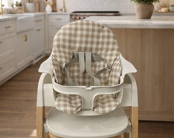Gingham Waterproof High Chair Cushion – Compatible with Mockingbird high chair