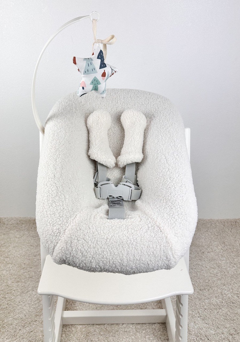 Överdrag till Stokke Tripp Trapp Newborn Set, Reservöverdrag till babysäng, Sherpa-sittdel, Kuddeöverdrag till barnstol bild 4