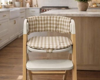 Mockingbird High Chair Cushion, Gingham Waterproof Seat Pad, Baby High Chair Insert, Washable Cushion