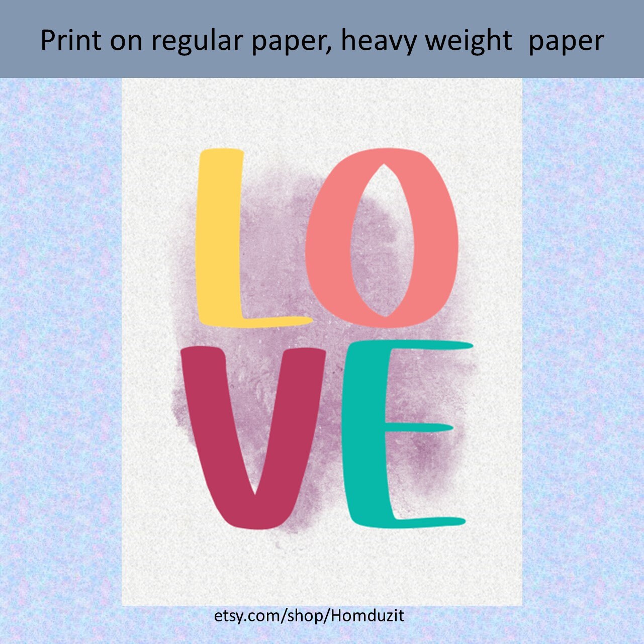 Printable Word "love" Wall Art, Word Wall Decor Prints, DIY Simple Wall ...