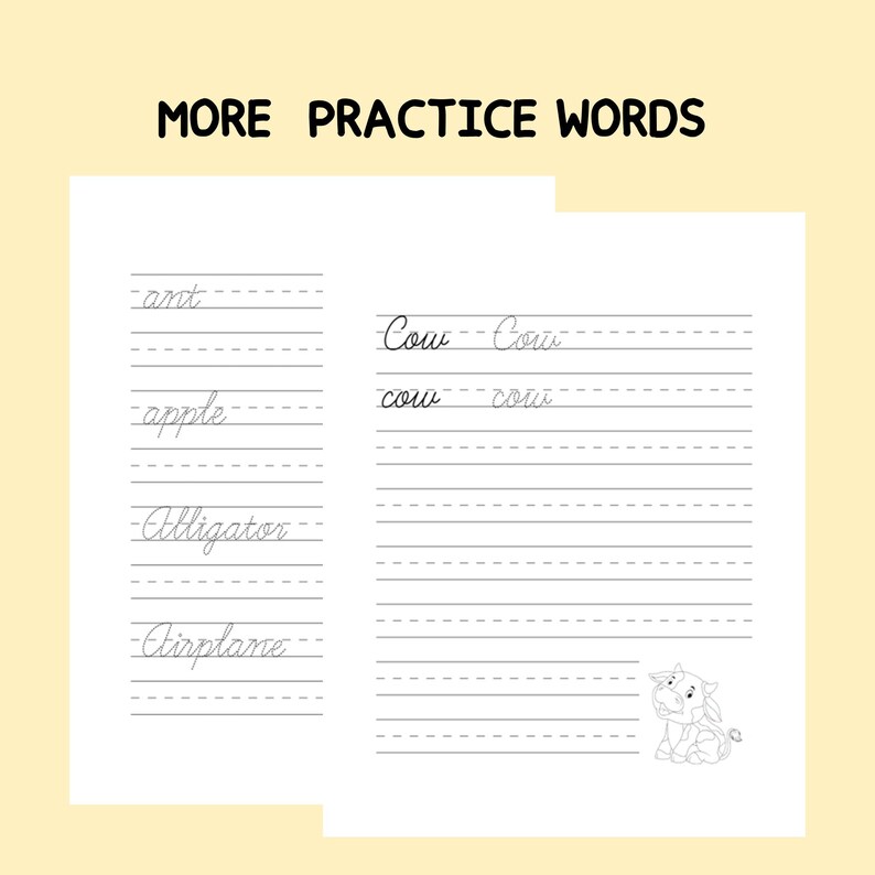 Cursive Writing, Set 4 of 5, 57 Pages to Practice Your Form, ABC